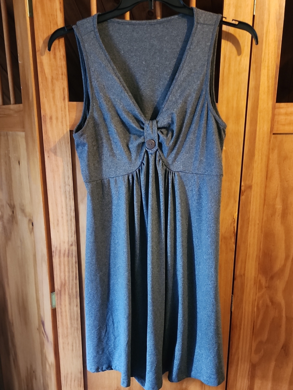 SHEIN Grey Sleeveless Knot-Front Midi Dress